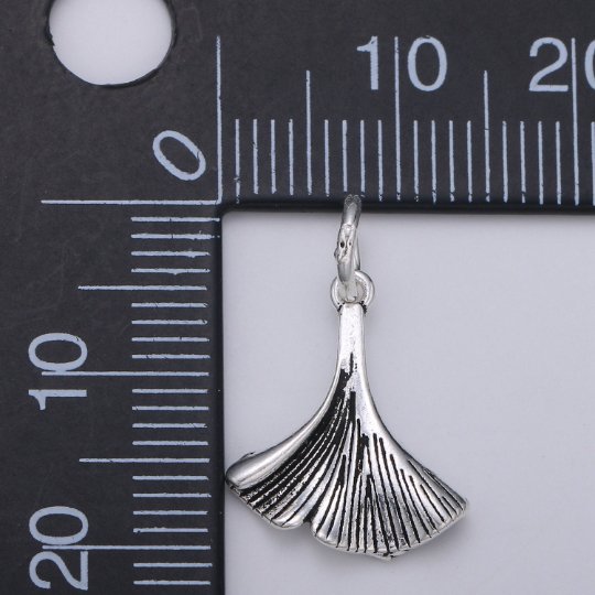 925 Sterling Silver Flower Petal Charm, Floral Charm Silver Leaf Charm for Necklace Bracelet Earring, Flower Bud Charm, SL-HJ-183