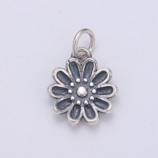 925 Sterling Silver Gerbera Charm, Floral Charm Silver Flower Charm for Necklace Bracelet Earring, Gerbera Charm SL-114