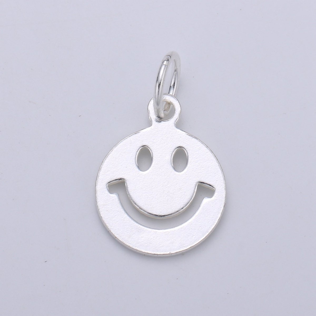925 Sterling Silver Happy Face Charm, Message Charm Silver Happy Face Charm for Necklace Bracelet Earring, Happy Charm SL-106