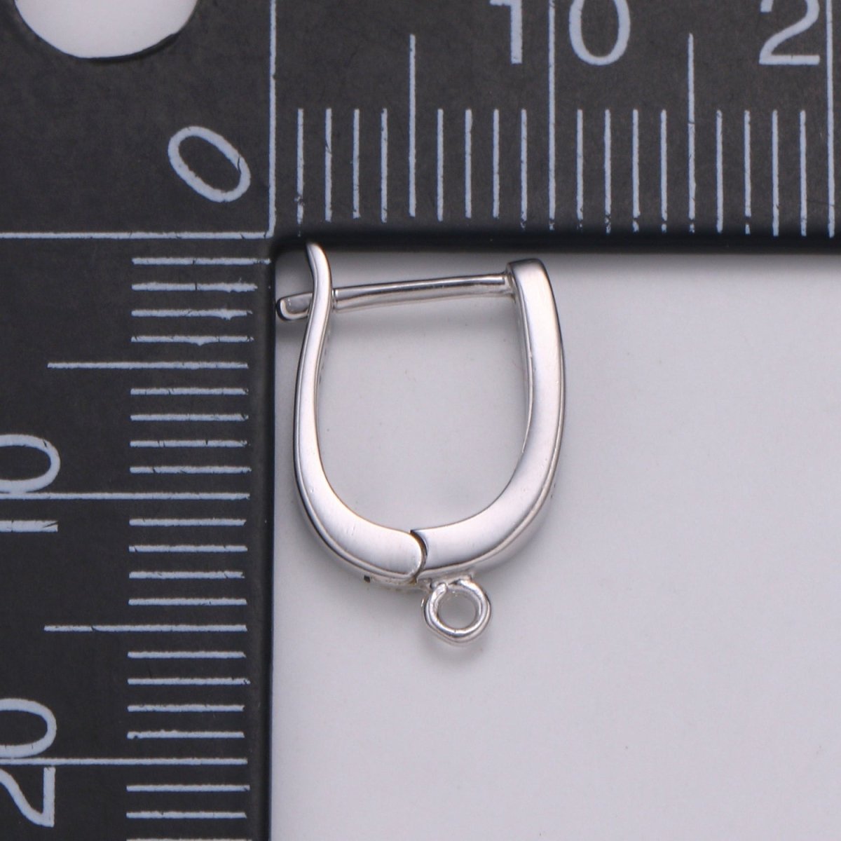 OS 925 Sterling Silver Huggie Earring one touch w/ open link, Micro Pave Hoop Nickel and Lead free, Lever back earring making Supply SL-228