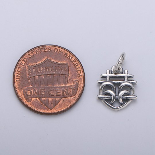 925 Sterling Silver Petzel Heart Charm, Symbol Charm Silver Designer Heart Charm for Necklace Bracelet Earring, Good Luck Charm, SL-HJ-78