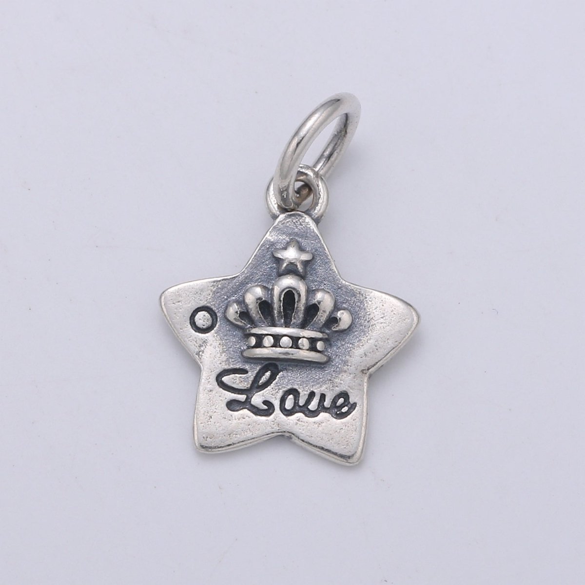 925 Sterling Silver Princess Crown Charm, Love Charm Silver Star Charm for Necklace Bracelet Earring, Girls Charm SL-161