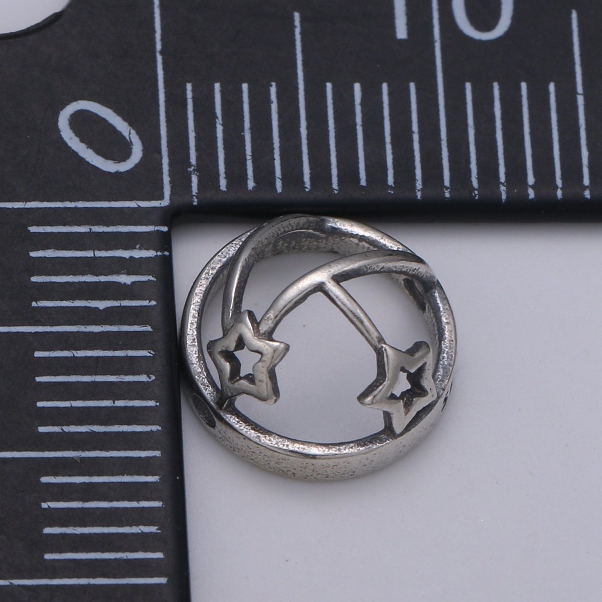 925 Sterling Silver Shooting Star Half Bead, Galaxy Beads Silver Star Beads for Necklace Bracelet Earring, Dome Beads SL-200