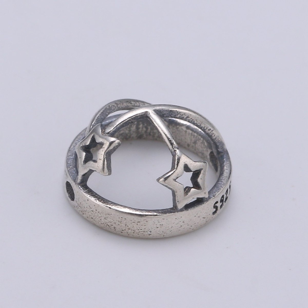 925 Sterling Silver Shooting Star Half Bead, Galaxy Beads Silver Star Beads for Necklace Bracelet Earring, Dome Beads SL-200