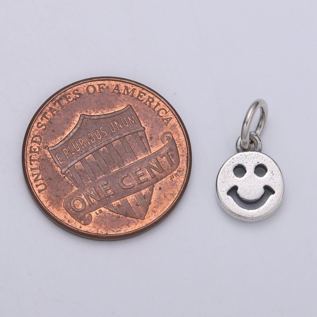 925 Sterling Silver Small Happy Face Charm, Message Charm Silver Happy Face Charm for Necklace Bracelet Earring, Happy Charm SL-148