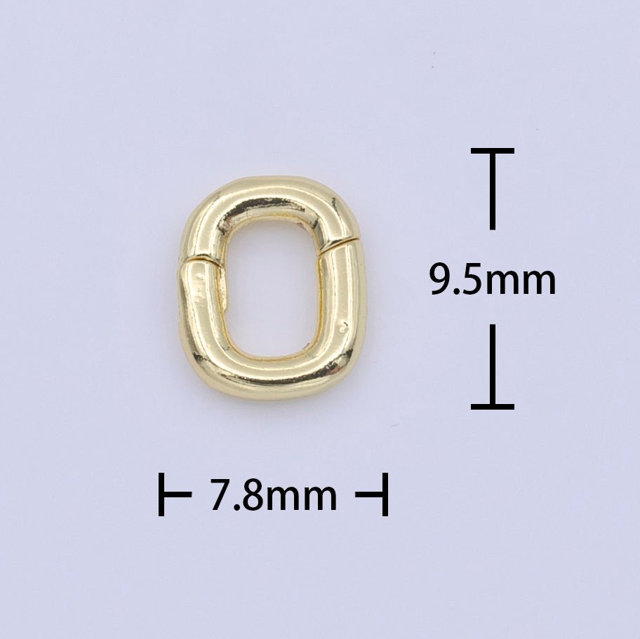 9.5mm Rectangular Push Spring Gate Ring Gold Supply | K-298