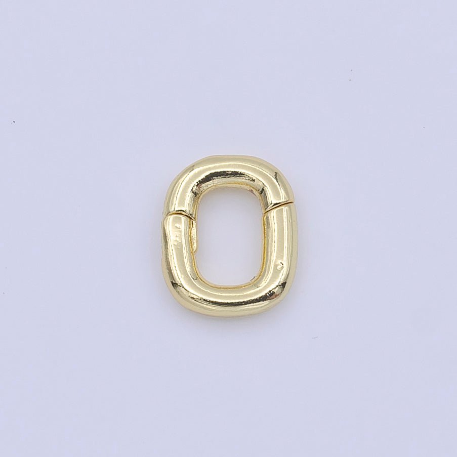 9.5mm Rectangular Push Spring Gate Ring Gold Supply | K-298