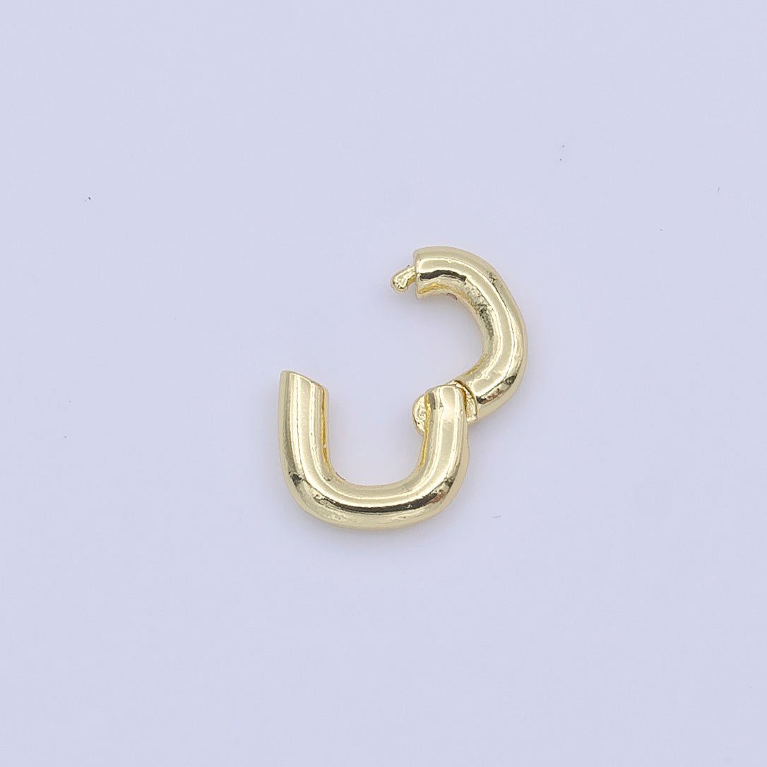 9.5mm Rectangular Push Spring Gate Ring Gold Supply | K-298