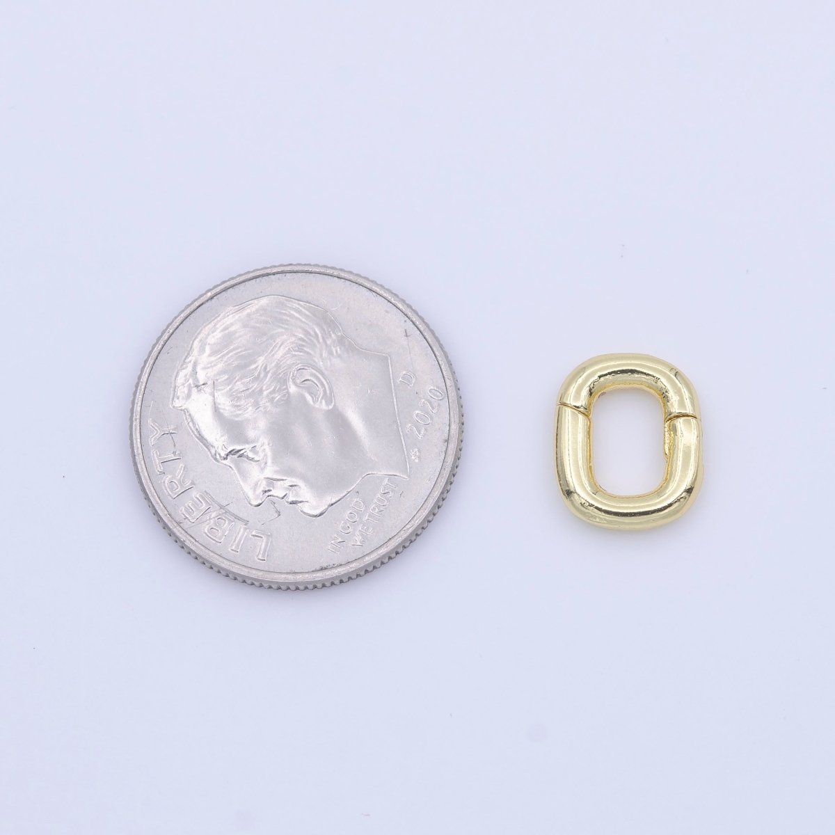 9.5mm Rectangular Push Spring Gate Ring Gold Supply | K-298