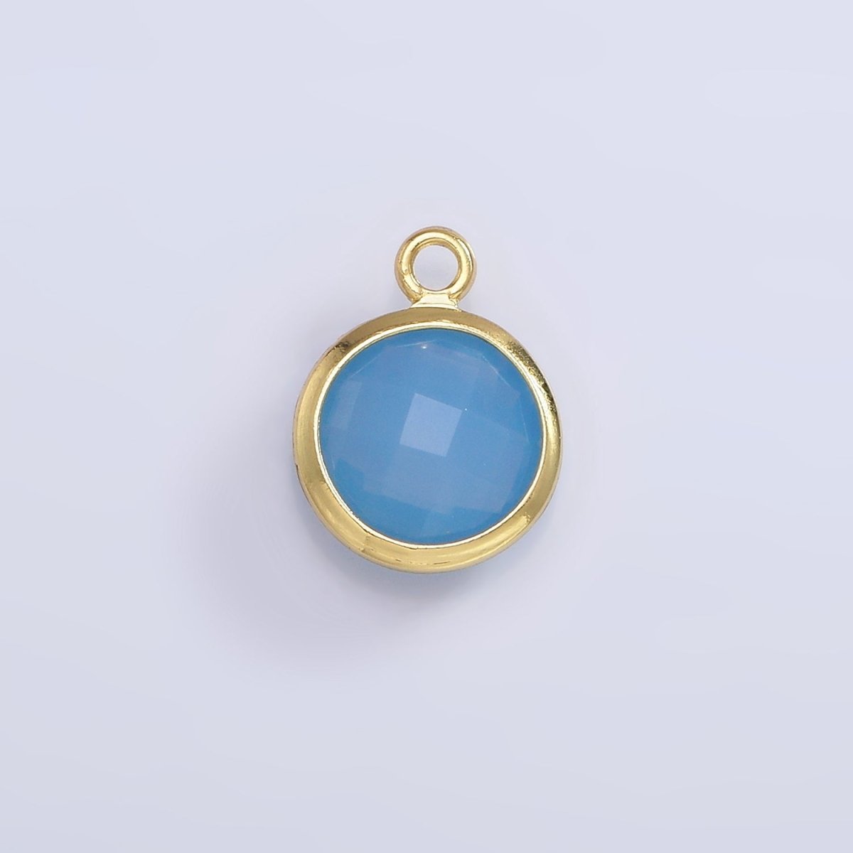 9mm Round BIRTHSTONE Cubic Zirconia Circle Gold Charm Add on Component For Jewelry Making | N-1209 N-1210