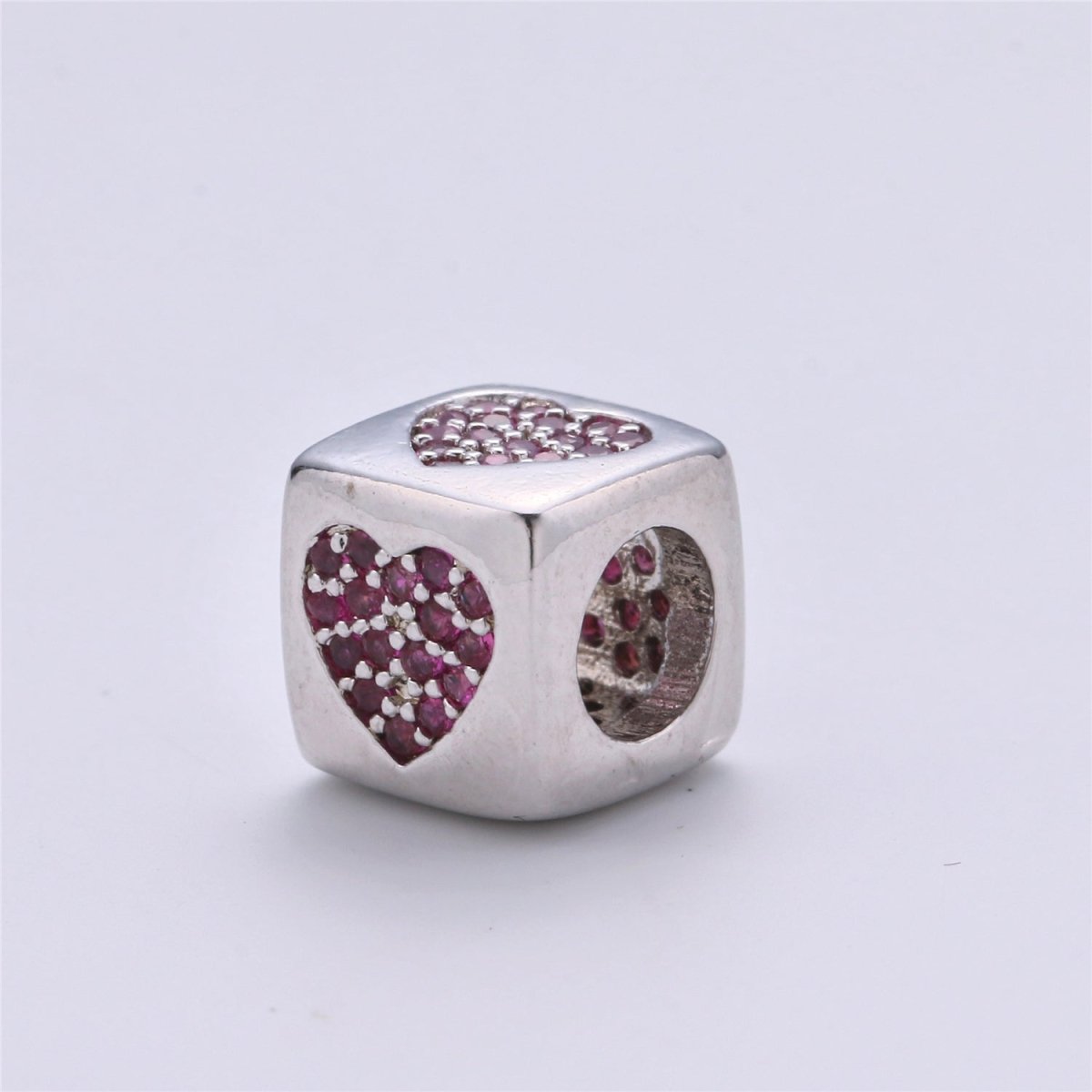 9x9mm CZ White Gold Filled Beads, hashtag # Beads, Heart Beads, Check Mark Beads, Star Block Charm for Making Bracelet Necklace Supply | B-243, B-244