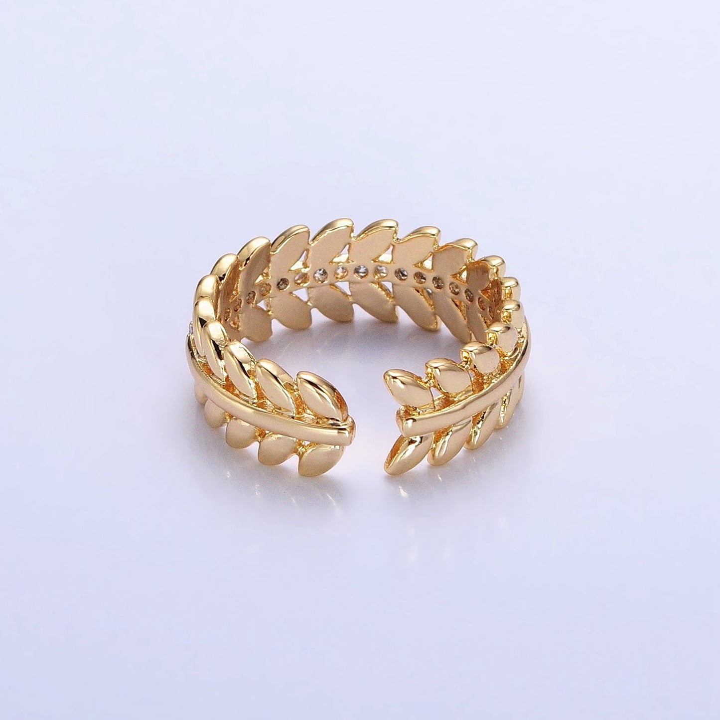 16K Gold Filled Paddy Wheat Band Statement Ring in Gold & Silver | O-1966 O-1967