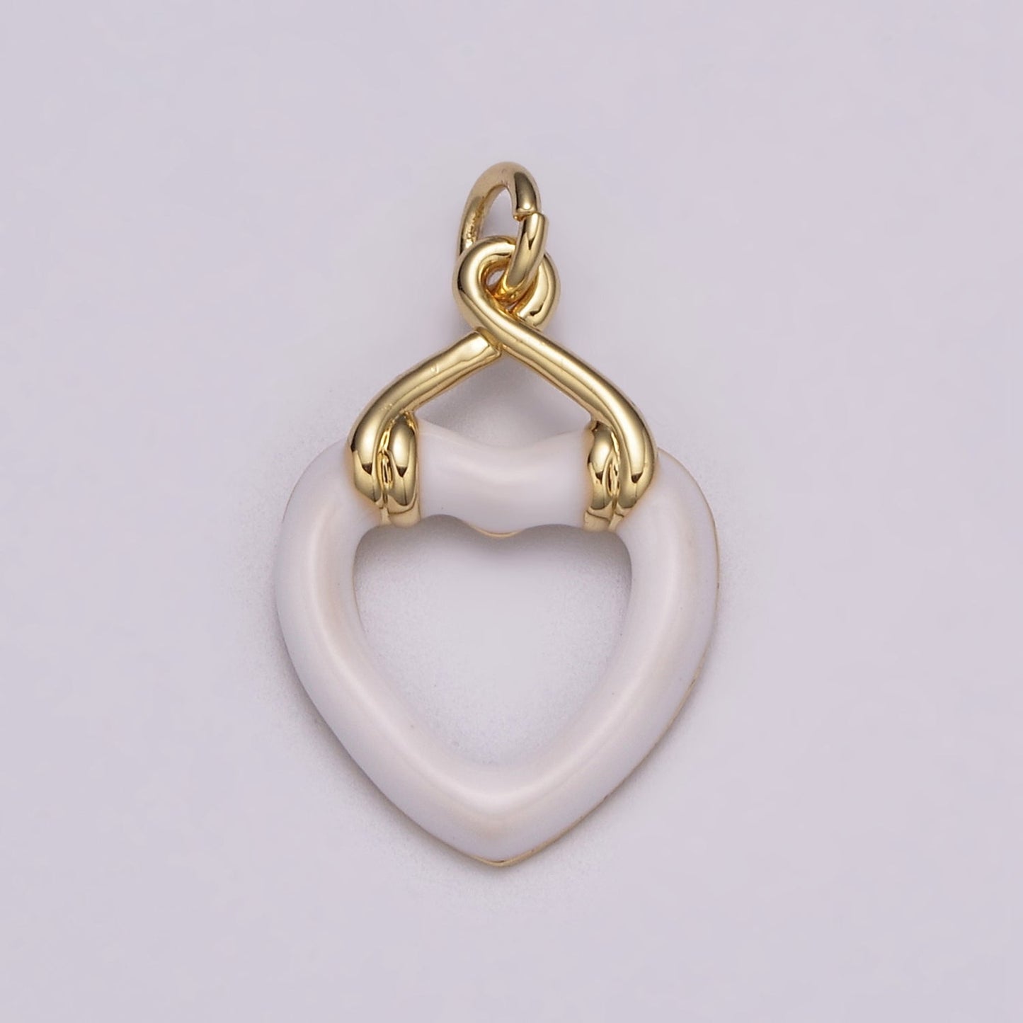 Black Open Heart Charms Enamel Colorful Hearts Black White Pink Green on Gold Filled for Bracelet Earring Necklace Charm E-697-E-700