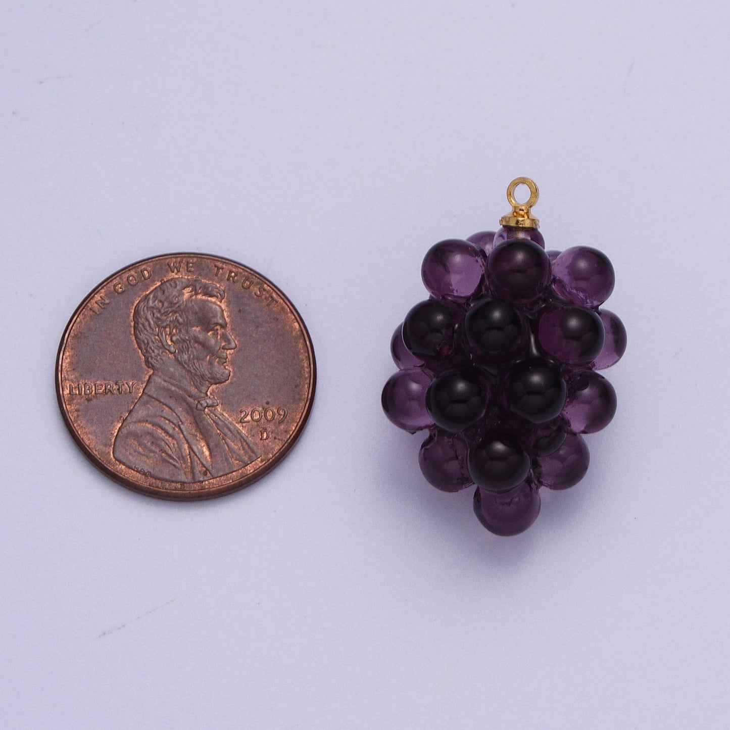 OS Purple Grape Fruit Resin Charm For Summer Jewelry Making | X-733
