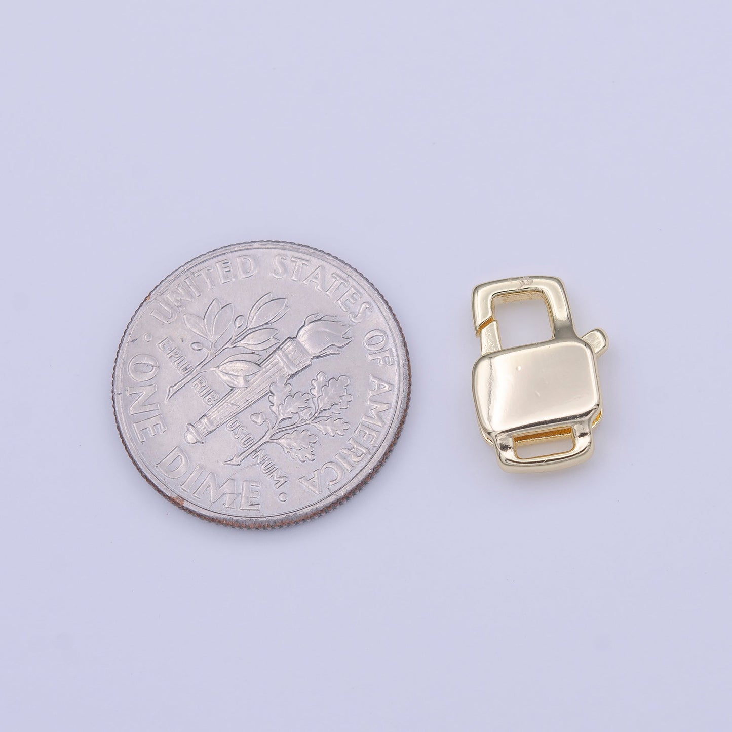 12mm Double Sided Boxy Rectangular Lobster Clasps Jewelry Closure in Gold & Silver | K-261 K-267