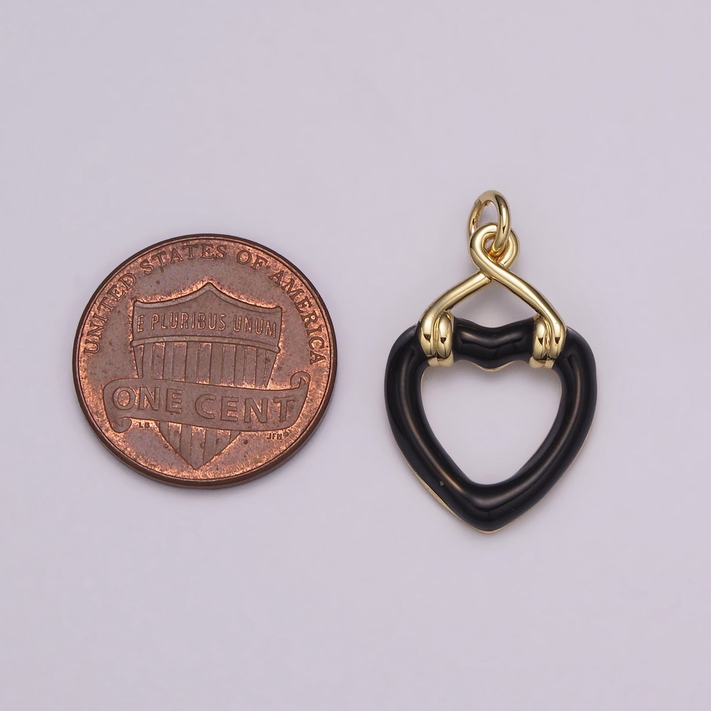 Black Open Heart Charms Enamel Colorful Hearts Black White Pink Green on Gold Filled for Bracelet Earring Necklace Charm E-697-E-700