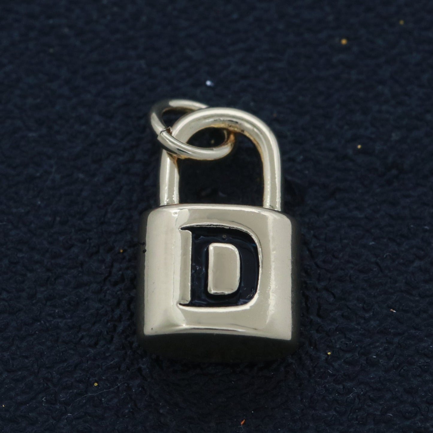 14K Gold Filled Padlock Letter Initial Lock Personalized Charm Pendant | A-822-A-834