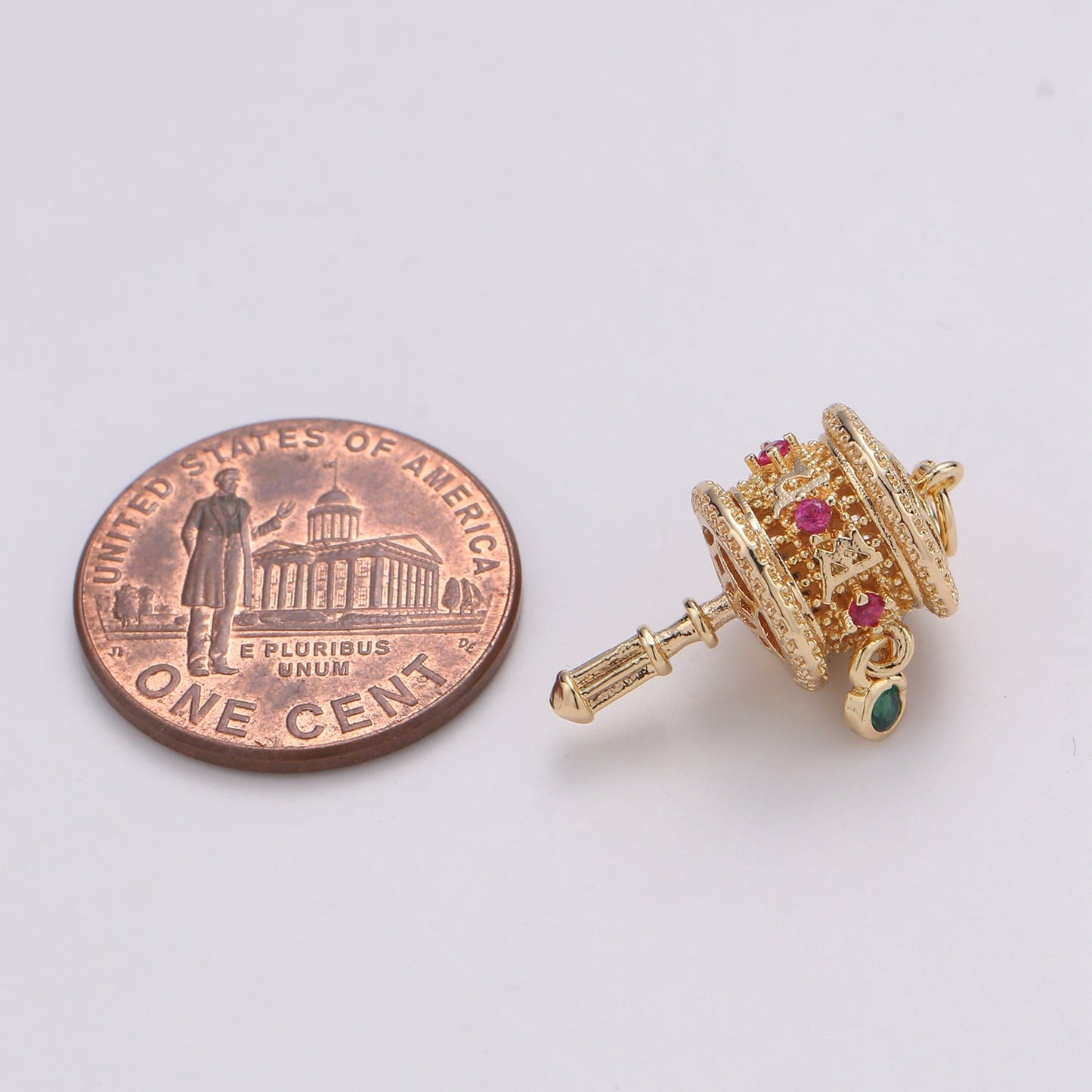 Dainty Gold Rattle Charm D-780