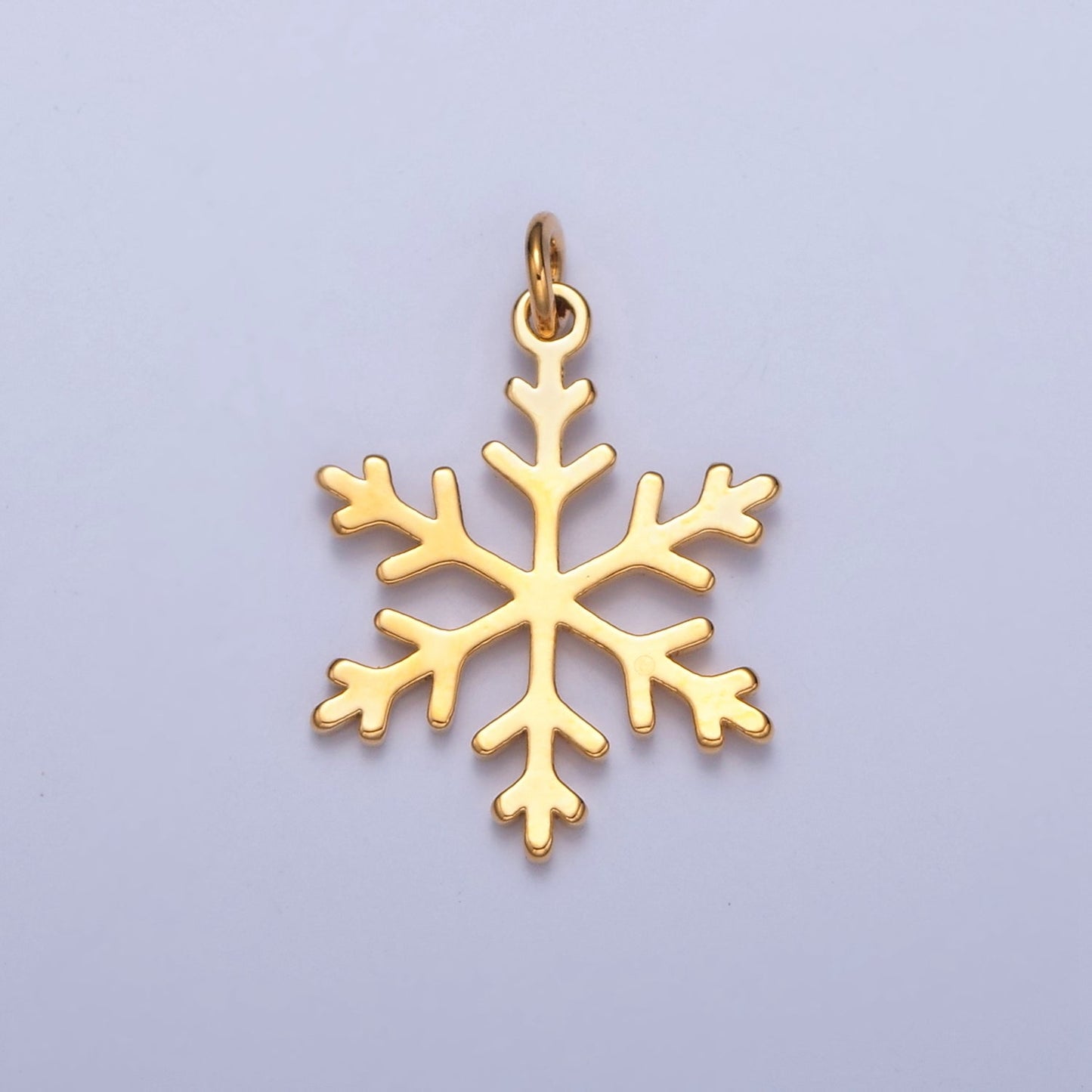 Dainty Gold Flat Snow Pendant Snowflake Charm for Necklace Bracelet Earring 14K or 24K Gold Filled W-155 W-156 W-285
