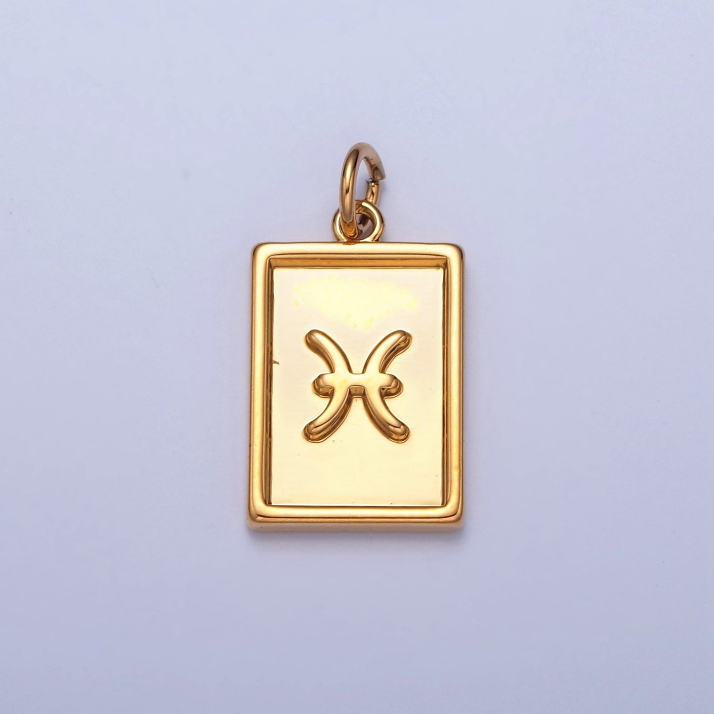 Mini 24k Gold Filled Tag Zodiac Charm Dainty Tile Astrological Zodiac Signs Add on Charm A-A1427-A-A1432
