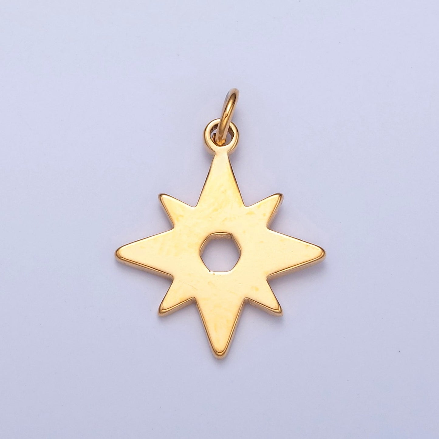 Dainty Gold Flat Star Pendant Starburst Charm for Necklace Bracelet Earring 14K or 24K Gold Filled W-463~W-465