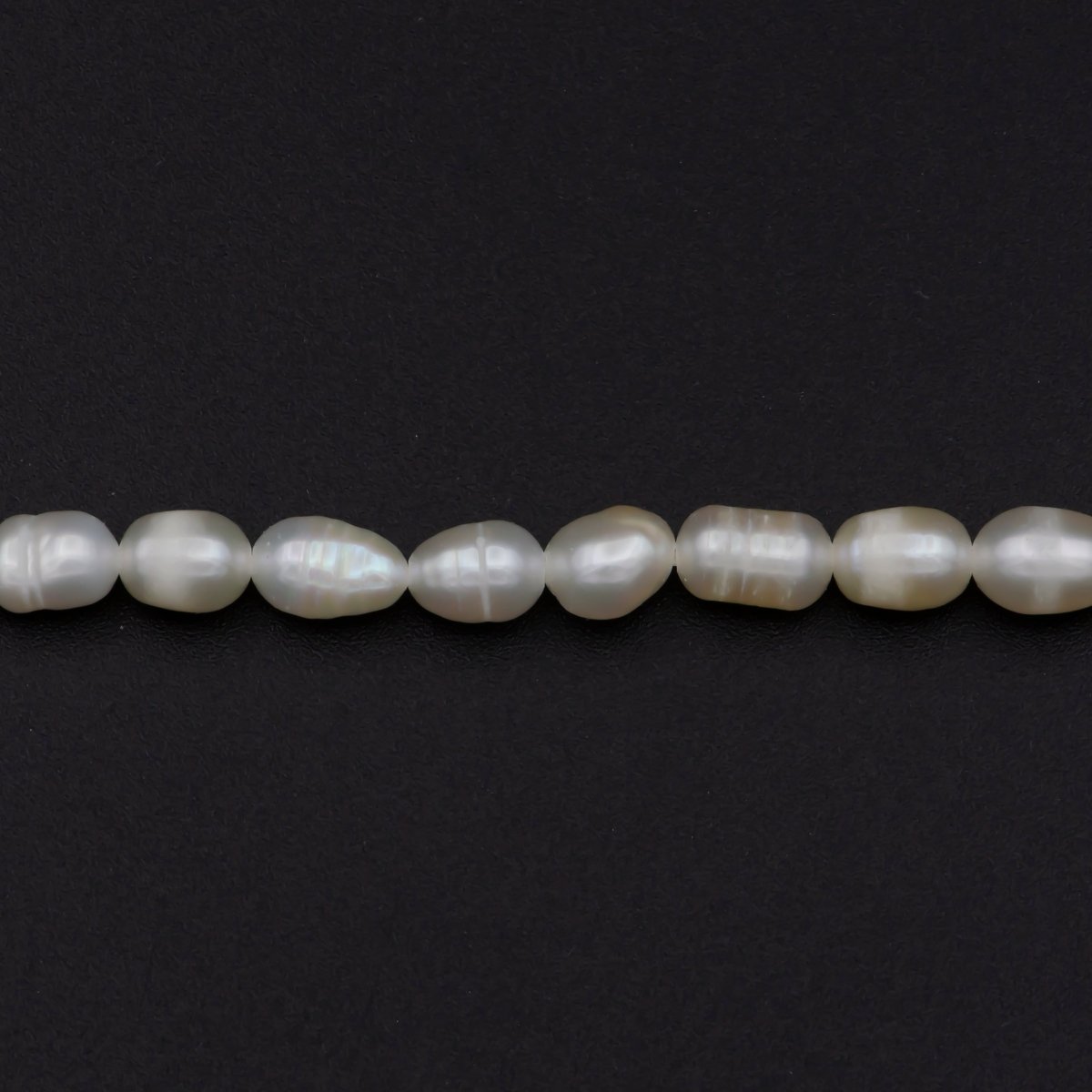 AAA+ 4.9-5.4mm Dainty white rice pearls, full strand, oval loose pearl beads, diy pearl, genuine pearl beads | WA-574 Clearance Pricing