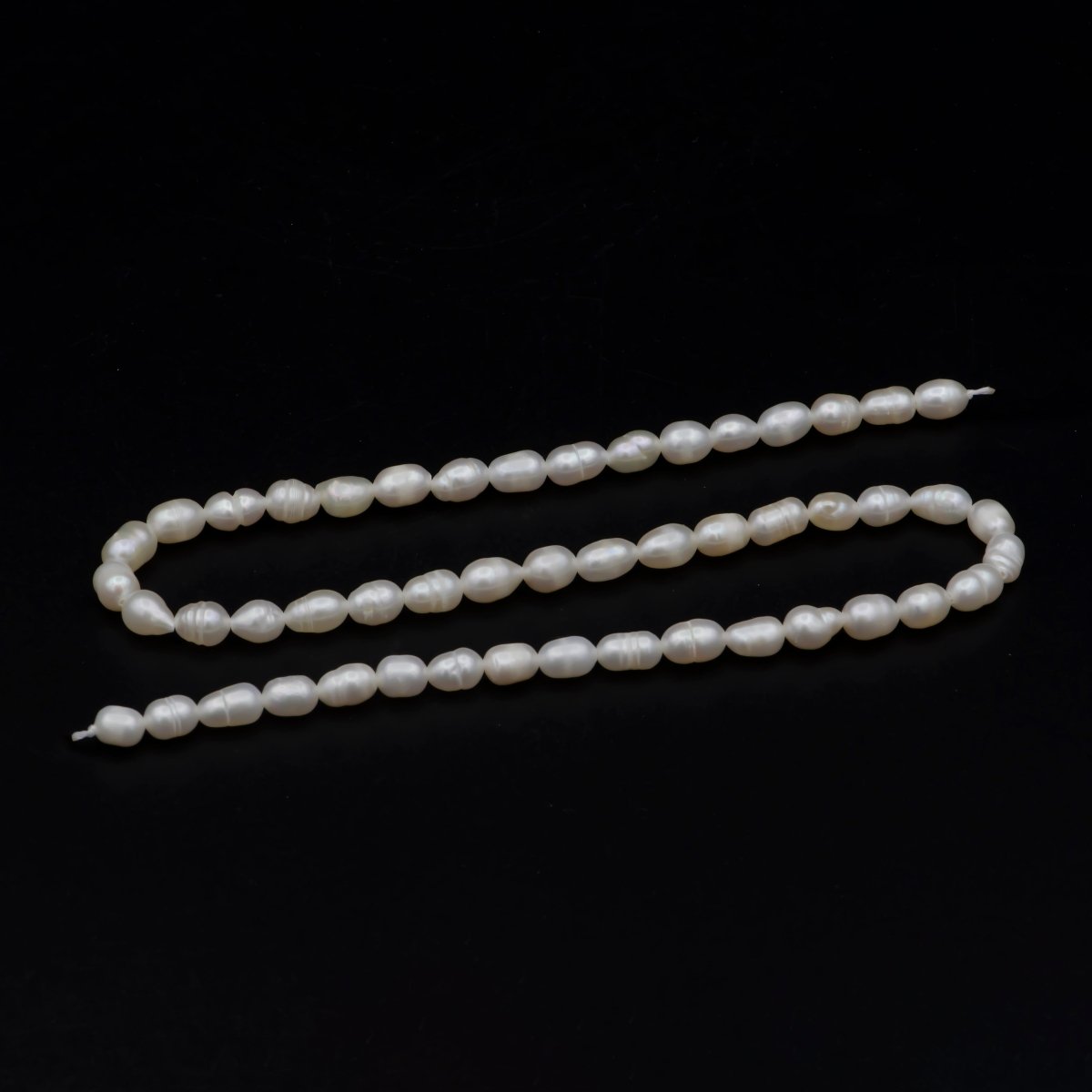 AAA+ 4.9-5.4mm Dainty white rice pearls, full strand, oval loose pearl beads, diy pearl, genuine pearl beads | WA-574 Clearance Pricing