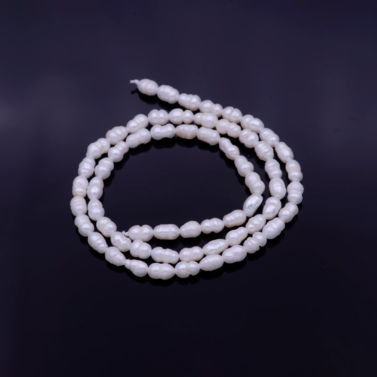 AAA Natural Freshwater Pearl 5.8mm x 4mm Beads 61 Pieces per Strand | WA-1331 Clearance Pricing