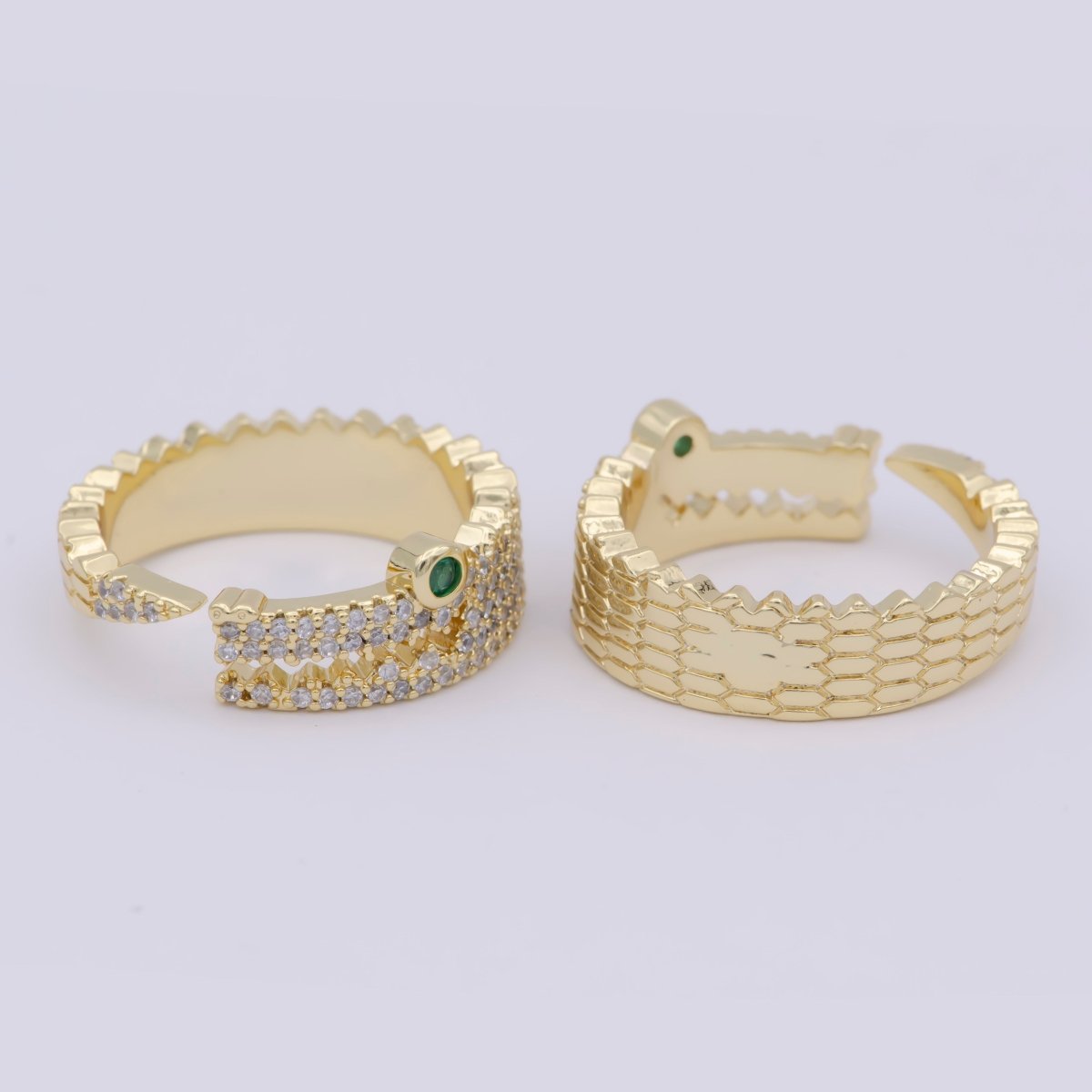 Alligator Ring, Gold Crocodile Ring, Cute Animal Style Ring, Unique Women Ring O-459