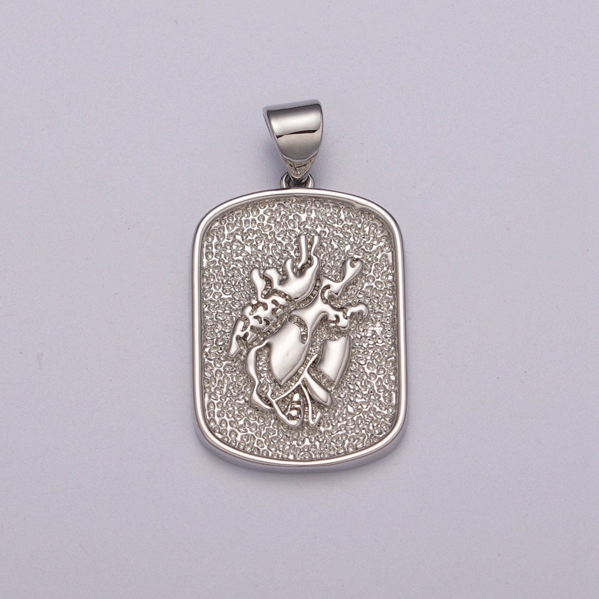 Anatomical Human Heart Pendant Charm Gold Silver Military Tag Jewelry Pendant / N-1439, N-1440