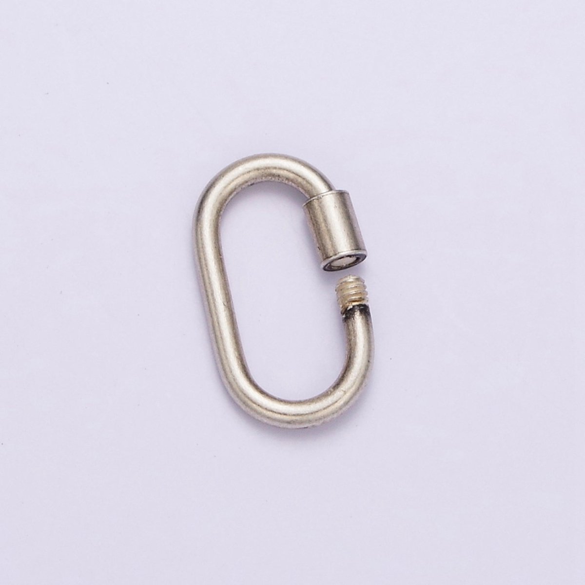 Antique Silver Carabiner s925 Sterling Silver Dainty Screw Lock Clasp for Jewelry Making SL-299