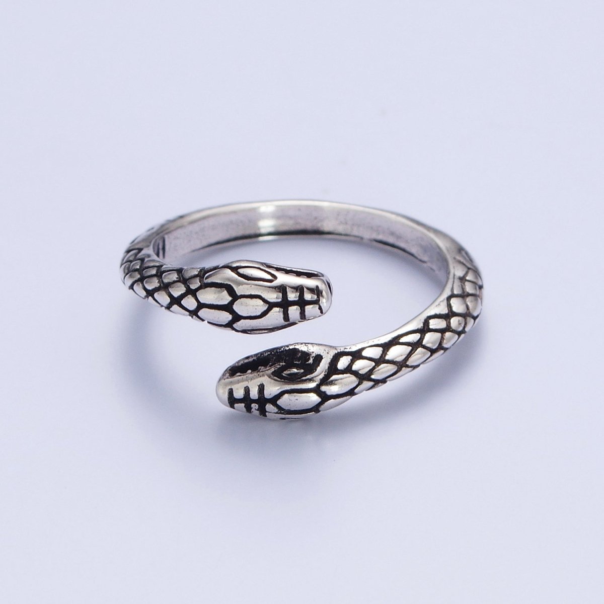 Antique Silver Serpent Snake Silver Adjustable Ring | S-393