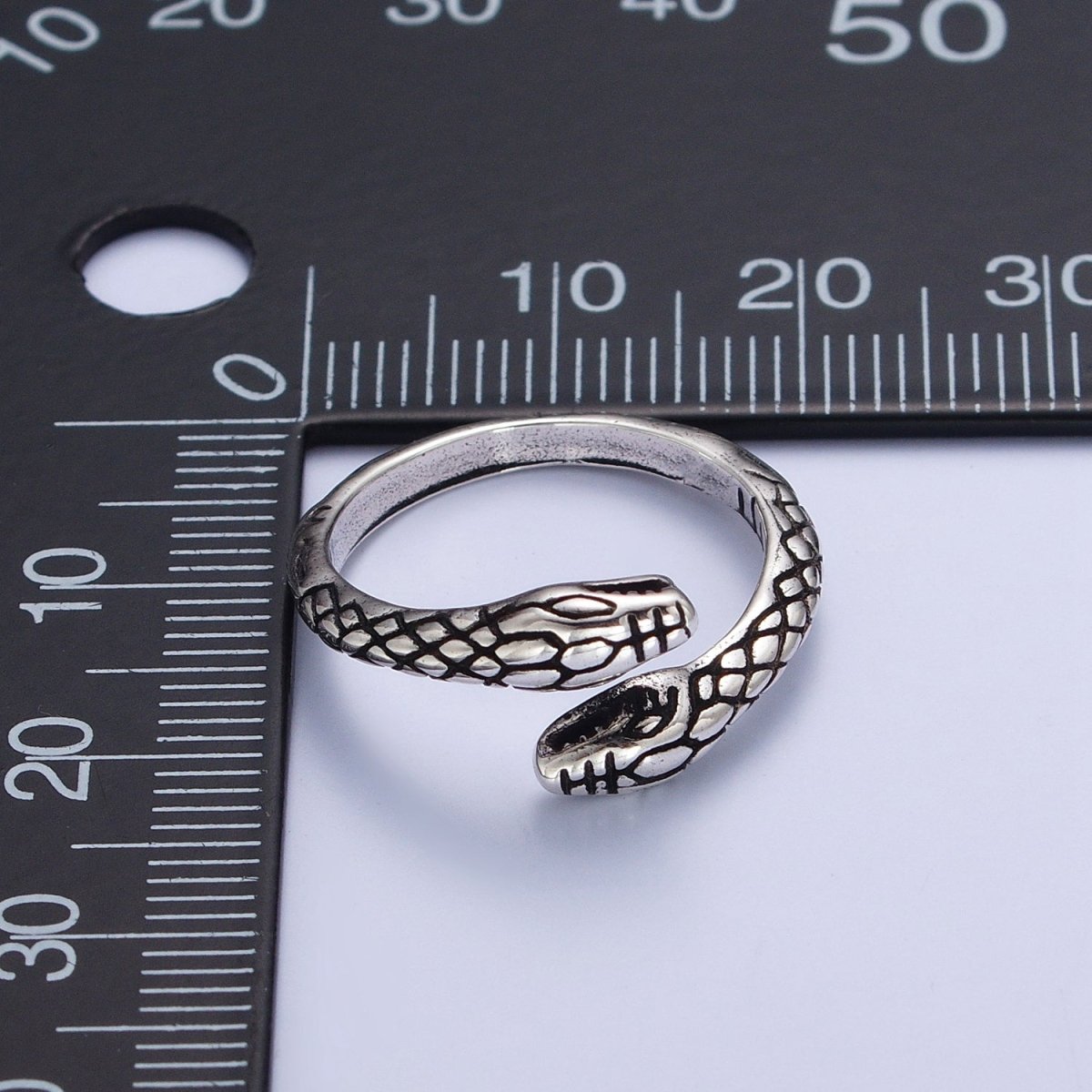 Antique Silver Serpent Snake Silver Adjustable Ring | S-393