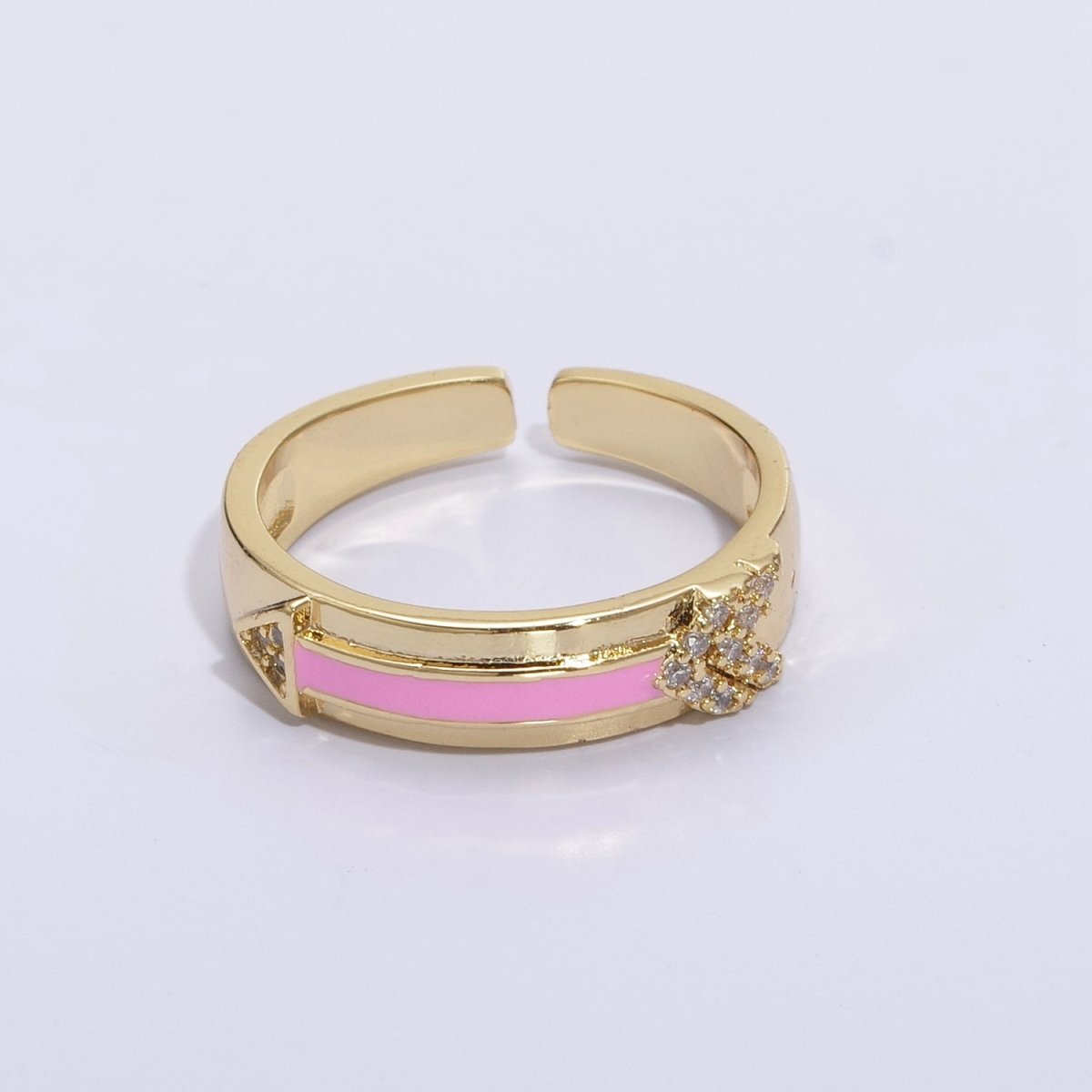 Arrow Band Ring Silver Dainty Ring Gold Direction Ring Colorful Enamel Ring Adjustable Ring Everyday Ring , Clear Pave Ring U-035~U-038