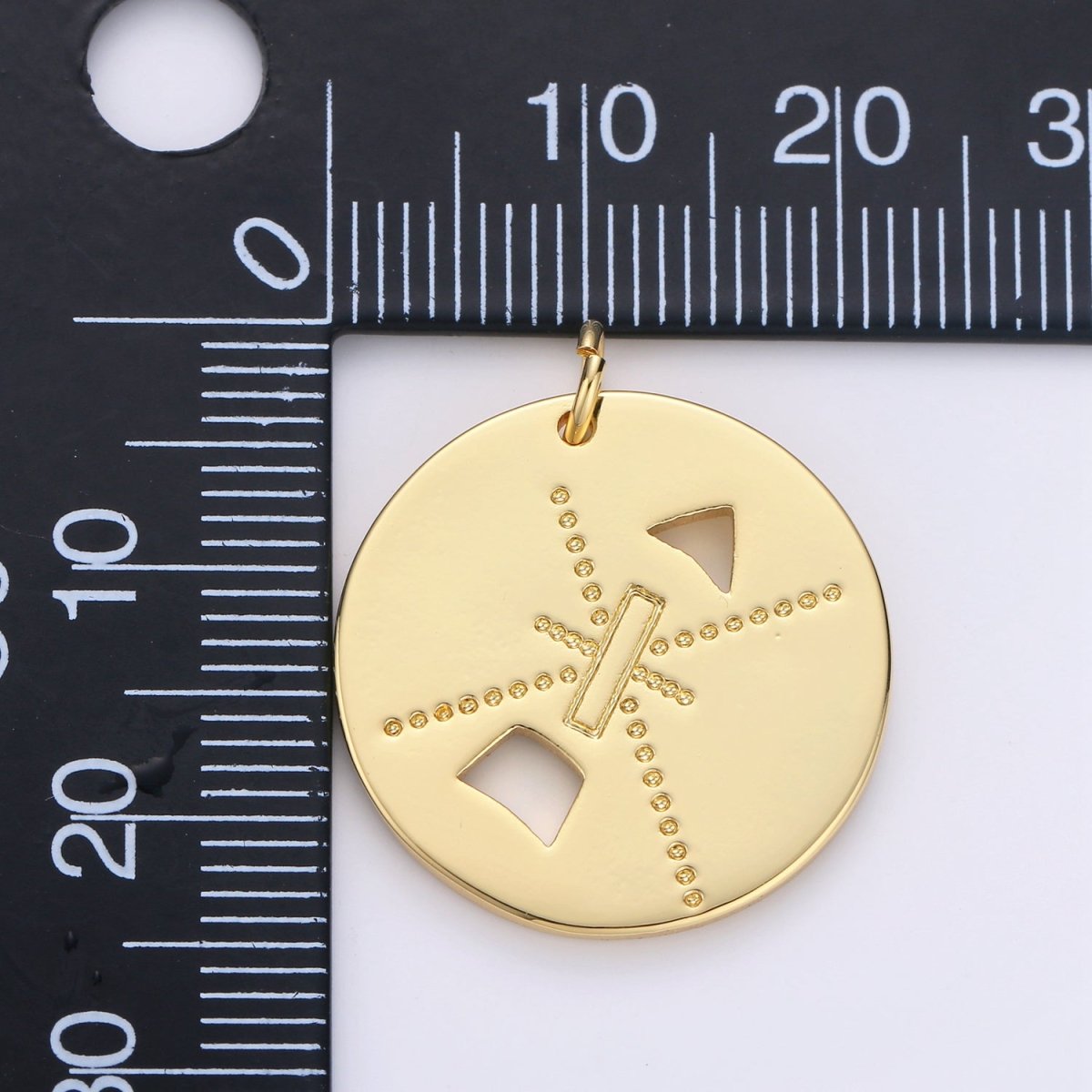 Arrow Coin Gold Filled Charm - D-547