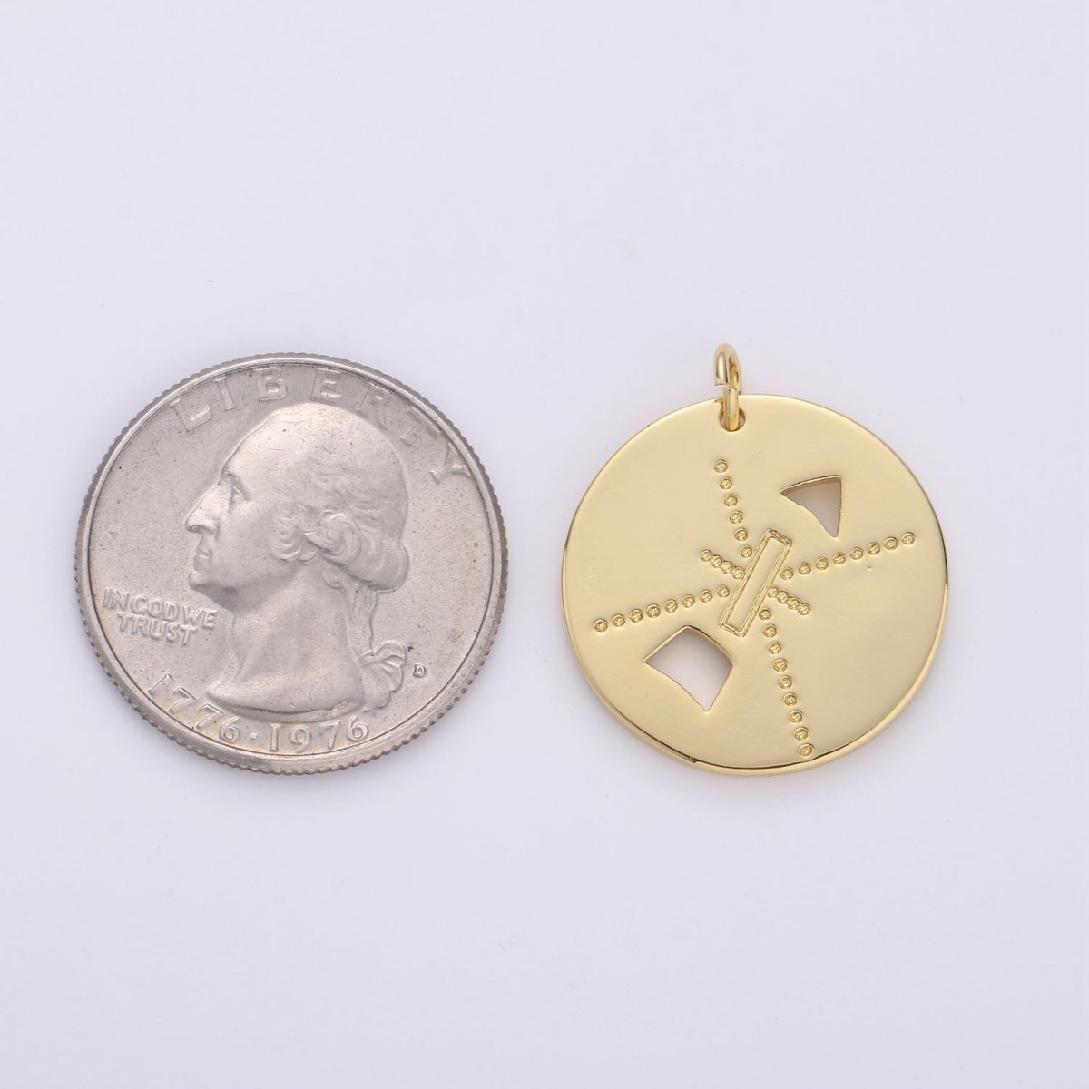 Arrow Coin Gold Filled Charm - D-547