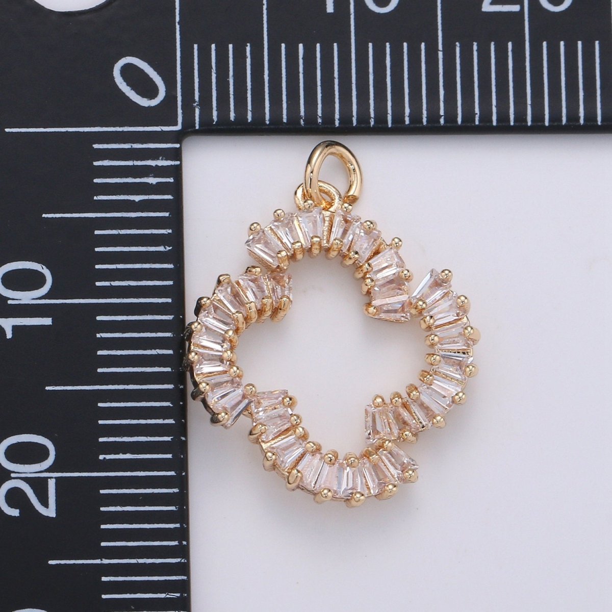 Baguette Cubic Pave charm on 18K Gold Filled, Micro Pave CZ Small X Charms, Dainty Pave Cross Charm, Kiss charms for Jewelry Supply D-224