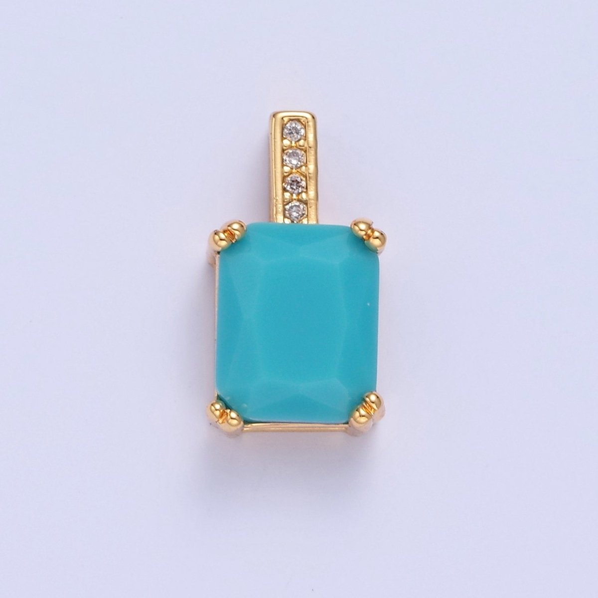 Baguette Cubic Zirconia Pendant, Solitaire 24K Gold Filled Charm For Jewelry Necklace Bracelet Making I-261 I-265 I-266 I-268 I-269 I-271 I-282 I-289