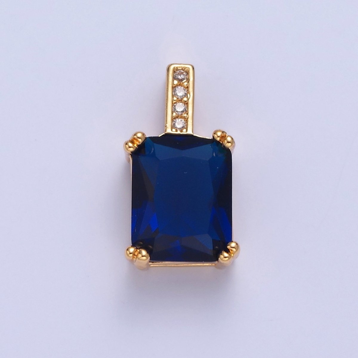 Baguette Cubic Zirconia Pendant, Solitaire 24K Gold Filled Charm For Jewelry Necklace Bracelet Making I-261 I-265 I-266 I-268 I-269 I-271 I-282 I-289