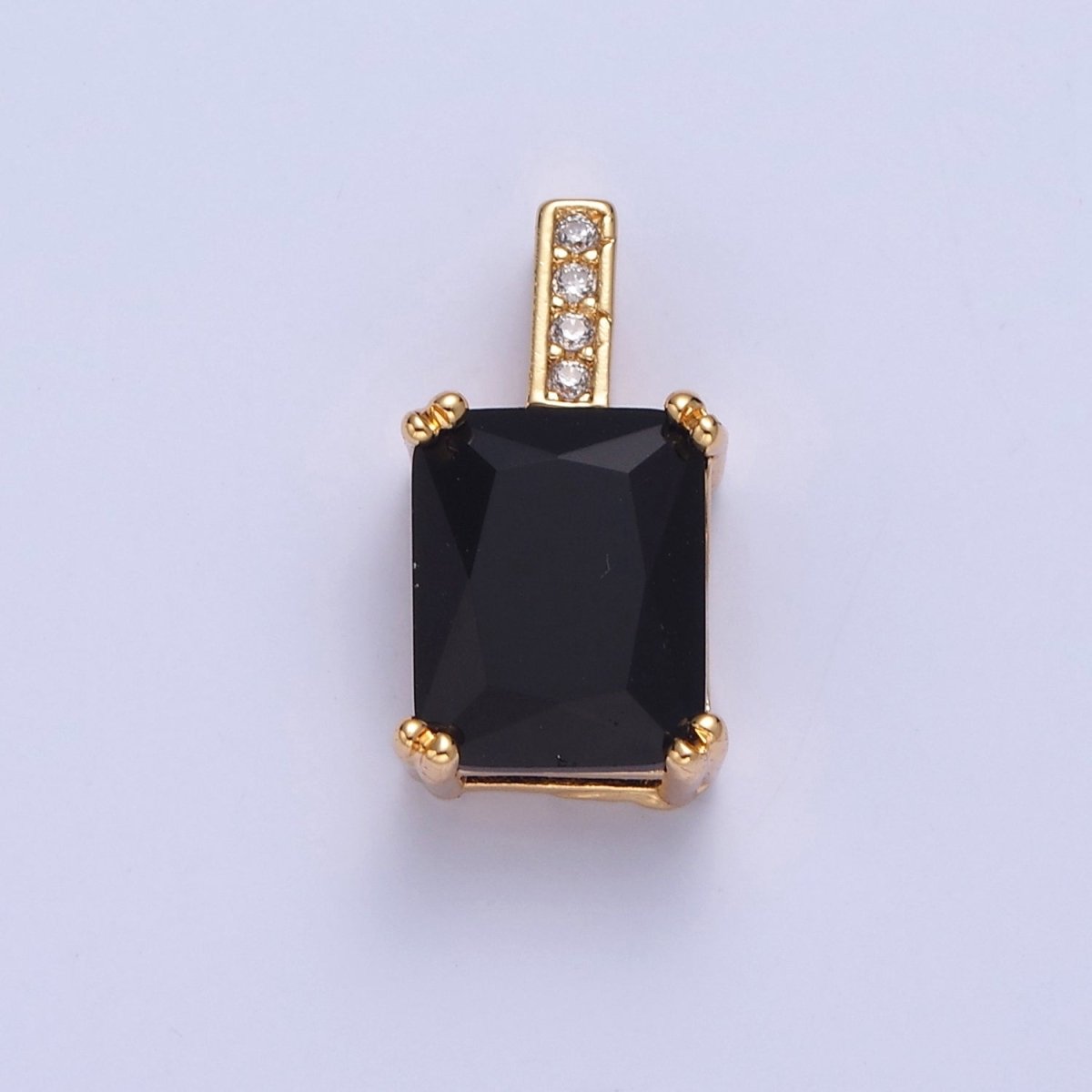 Baguette Cubic Zirconia Pendant, Solitaire 24K Gold Filled Charm For Jewelry Necklace Bracelet Making I-261 I-265 I-266 I-268 I-269 I-271 I-282 I-289