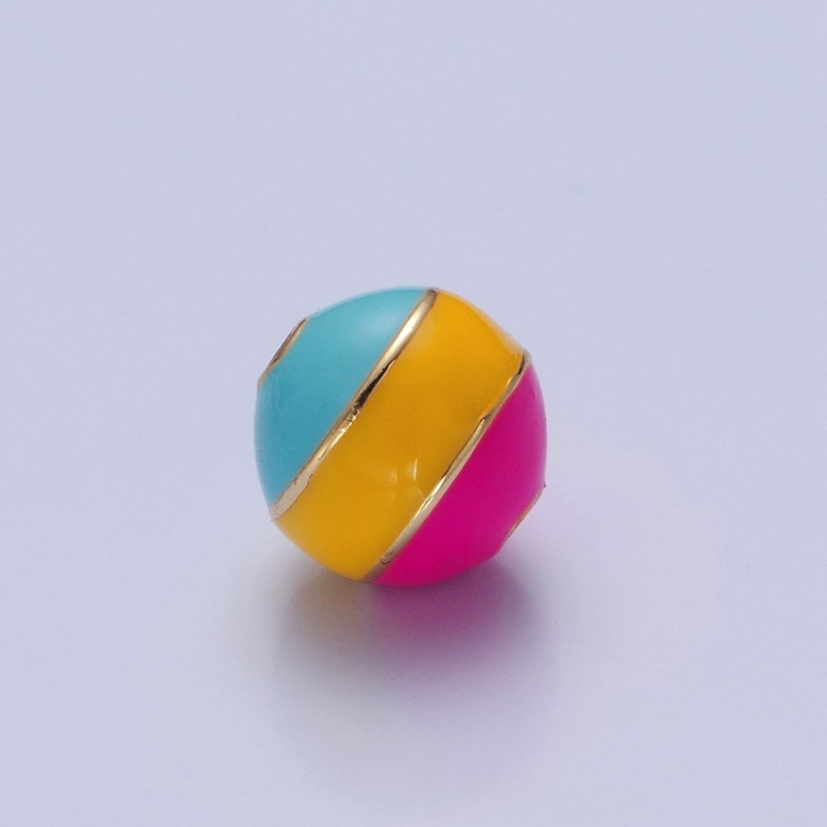 Ball Pride Flag Bead LGBTQ Pendant 14k Gold Filled 10mm Round Bead Trans Gay Pansexual Nonbinary Non Binary Bisexual Asexual B441
