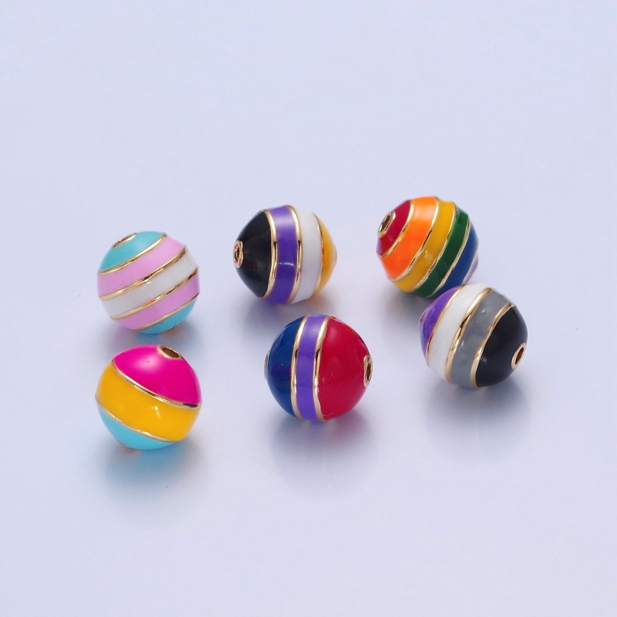 Ball Pride Flag Bead LGBTQ Pendant 14k Gold Filled 10mm Round Bead Trans Gay Pansexual Nonbinary Non Binary Bisexual Asexual B441