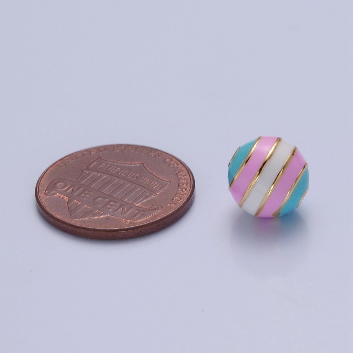 Ball Pride Flag Bead LGBTQ Pendant 14k Gold Filled 10mm Round Bead Trans Gay Pansexual Nonbinary Non Binary Bisexual Asexual B441
