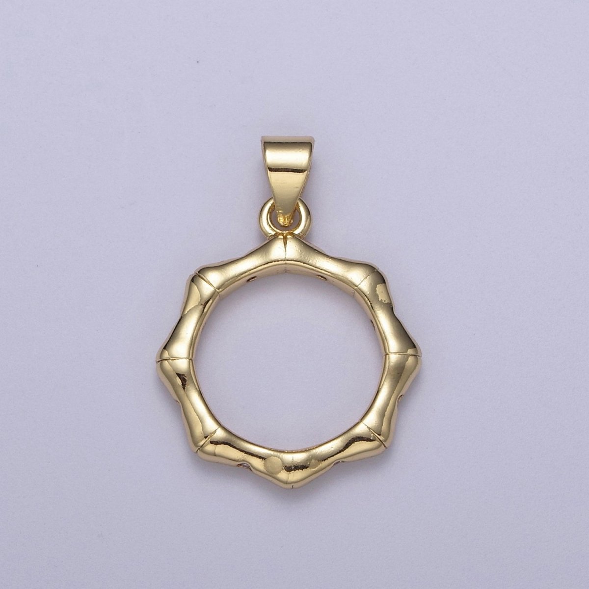 Bamboo Circle Charm Pendant for Necklace Bracelet Supply H-490