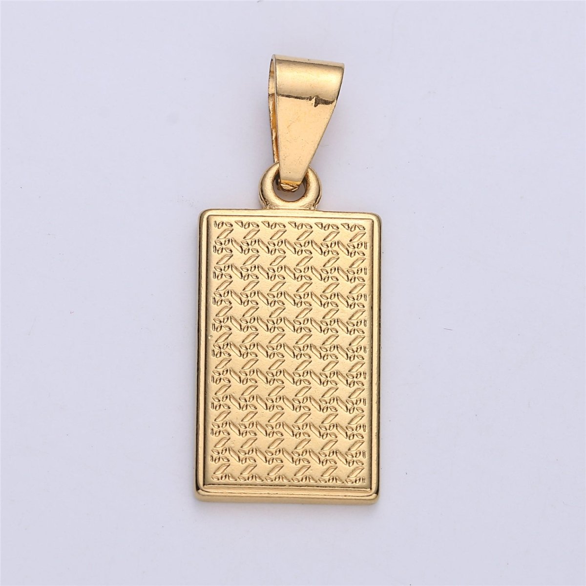 Bar Medallion Pendant in 18k Gold Filled rectangle medallion necklace dainty simple modern necklace Charm I-156