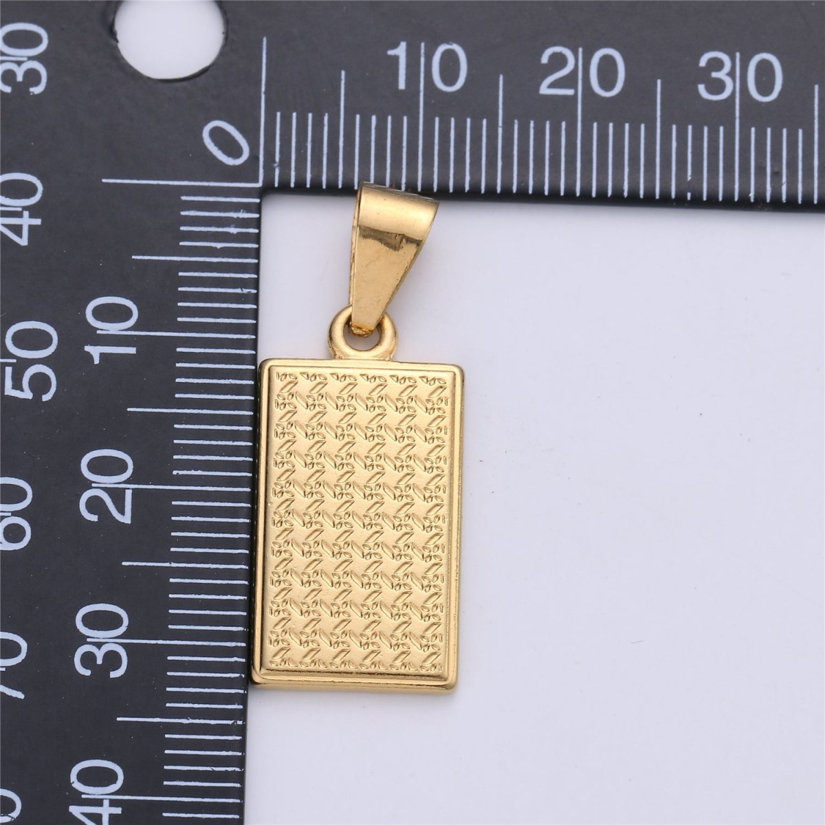 Bar Medallion Pendant in 18k Gold Filled rectangle medallion necklace dainty simple modern necklace Charm I-156
