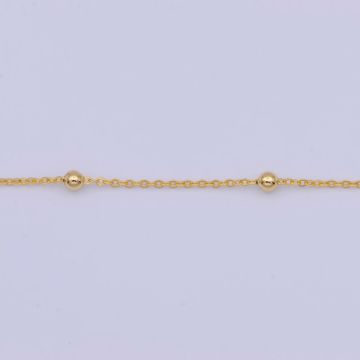 Beaded Chain Gold Satellite Necklace, Dainty Beaded Necklace, Layering Beaded Chain, Delicate Necklace Ready to Wear with W Clasp | WA-1131 Clearance Pricing