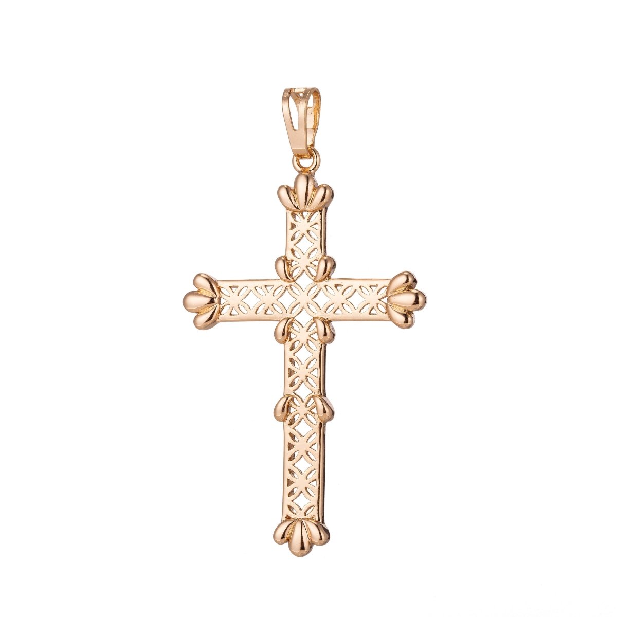 Big Cross Charm, 18K Gold Filled Pendant Dainty Cross Necklace Charm for Jewelry Making H-889