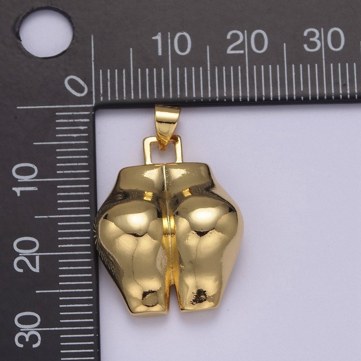 Big Gold Filled Bootylicous Booty Pendant // Butt Ass Charm //  La Femme Necklace Charm Jewelry J-353