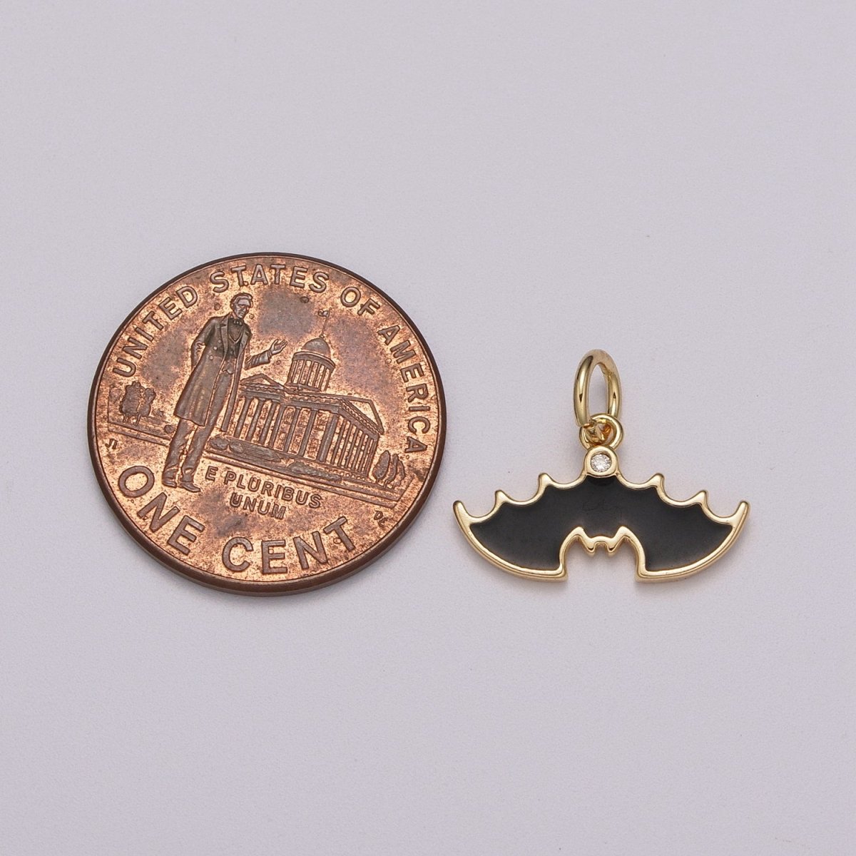 Black Bat Charm Enamel Animal for Halloween Inspired Pendant Halloween Jewelry Inspired, M-856